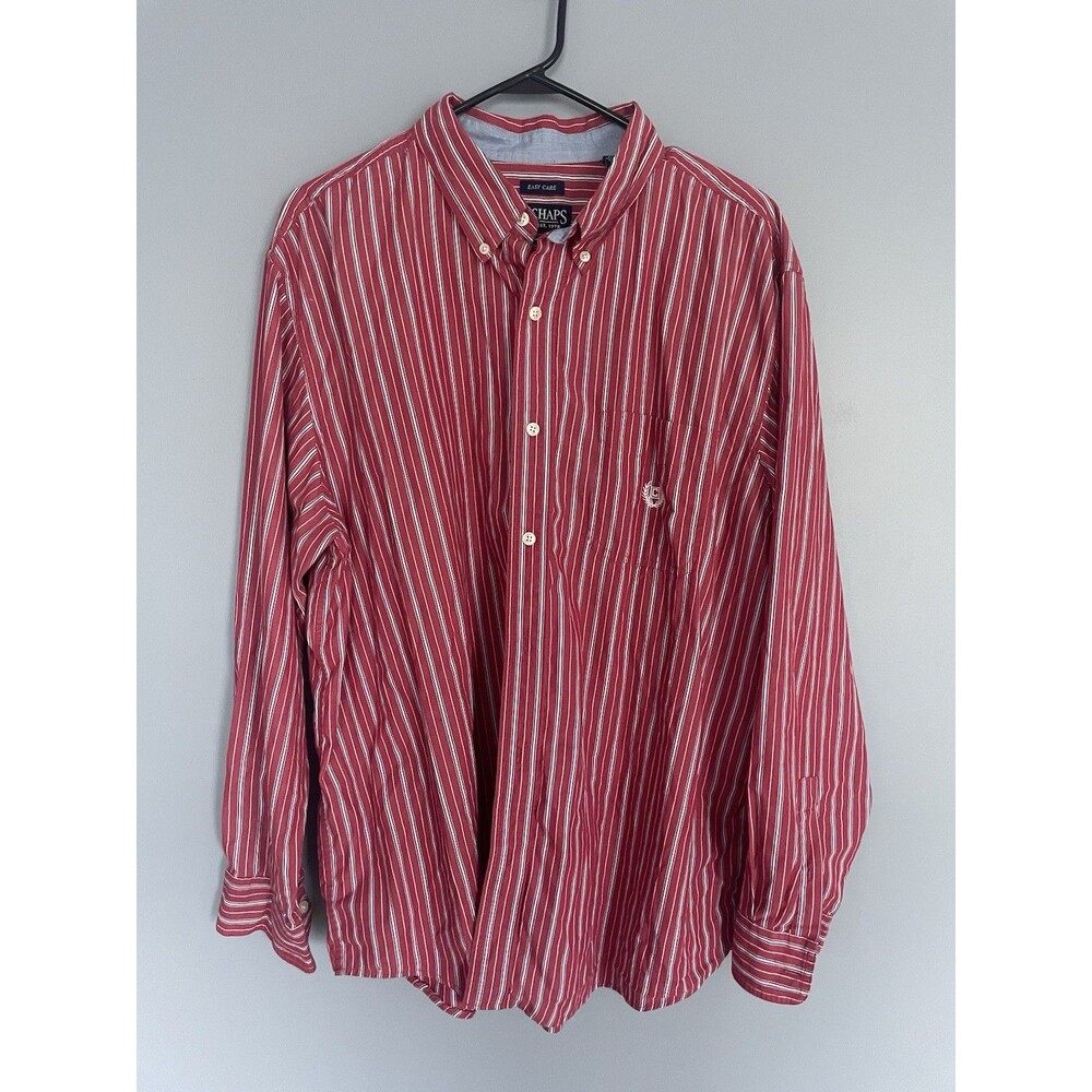 Chaps Men's Long Sleeve Dress Shirt Plaid, Button-Up, Size XXL